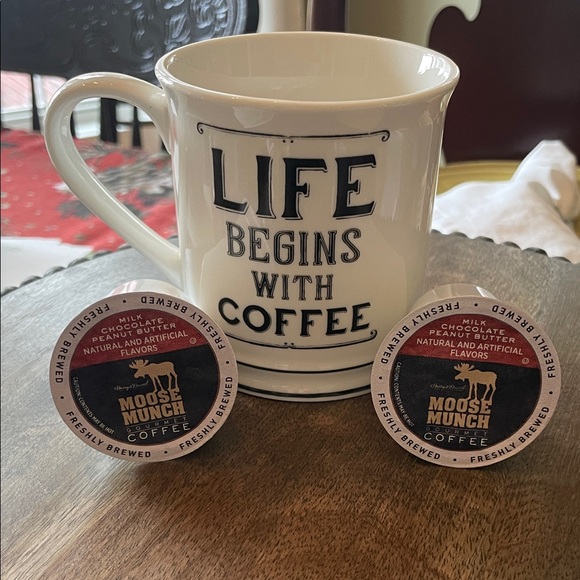 Home Essentials Other - Life Begins with Coffee Mug and Moose Munch Coffee Pods